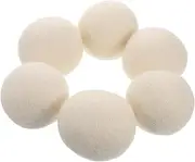 HAMPPLIES 6 Pack Anti-Static Wool Laundry Fabric Softeners Soft Drying Balls Tangle- Reduces Wrinkles Saves Drying Time 6cm