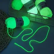 5 Rolls Glow Crochet Yarn That Glows in The Dark - 58 Yard Luminous Soft White Yarn for Crocheting, Knitting, DIY Arts, Crafts, Clothes (White)