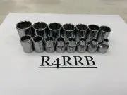 Snap-on Tools NEW 15pc 3/8 Drive METRIC Shallow 12 Point Socket BONUS Set 215FMY