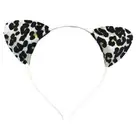 Women Cats Ear Hairband Anime Leopard Print Headband for Makeup Party Gathering