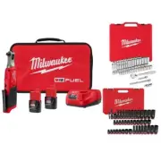 Milwaukee Cordless Ratchet Kit 3/8" 12V Li-Ion High-Speed w/ Impact Socket Set