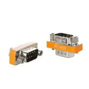 DB9 Null Modem Adapter Male to Male Slimline Data Transfer Serial Port Adapte...