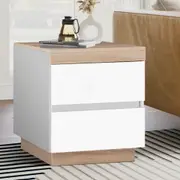 ALFORDSON Bedside Table - Danae Storage Nightstand with 2 Drawers (Wood)