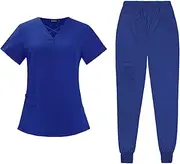 [ZPGVWXKO] Women's Surgical Clothing Sets Scrub Top And Pants Elastic Waist Work Wear Soft Nurse Uniform Work Wear for The