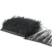 1 Meter Ostrich Feather Trim 8-10cm Plumes Ribbon Selvedge For Diy Wedding Dress Decoration Crafts Accessories Handmade Crafts Supplies Black