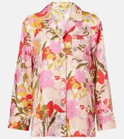 ['S Max Mara] 'S Max Mara Alan floral silk satin shirt UK 8 multicoloured