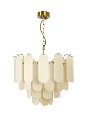 Made by Mayfair Vinci 10 Light Chandelier Pendant or Close-To-Ceiling Fitting in Aged Brass with Spanish Alabaster