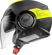 Premier Cool Evo DS, open face helmet , color: Matt Silver/Black/Neon-Yellow , size: XL