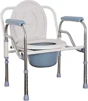 Z&y GLAa Folding Bedside Commode Chair，Bariatric Toilet Seat Extra Wide Adjustable with Handles and Bucket Non-Slip Leg Pad Comfortable Durable