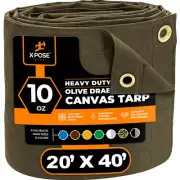 20' x 40' Olive Drab Canvas Tarps 10oz
