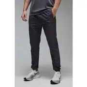Mens Charcoal Man Active Shower Resist Buckle Tapered Jogger