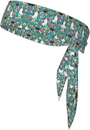 Dog- Sports Strap Double-Sided Headscarf Men's Bow Tie Sports Headscarf Running Yoga Exercise Headband