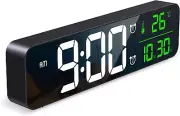 Digital Clock Large Display,Led Alarm Clock Bedroom 10.5" with LED Temperature D