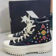 Converse Sneakers Womens Size 10.5 High Top Platform Floral Embroidery Boho NWT