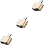 3pcs USB Adapter Memory Reader Card Reader for Phone Micro USB Memory Card Expansion Golden OTG Adapter