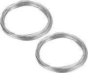 uxcell 1.0mm Bonsai Training Wire, 2 Rolls Floral Wire Stems Anodized Aluminum Tree Wire 65.6 Feet Total for Gardening Branch Fixing, Silver Tone