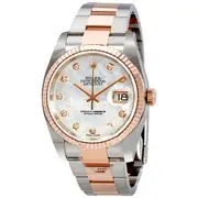 Original Rolex Oyster Perpetual Datejust Mother of Pearl Diamond Men's Watch 116231MDO