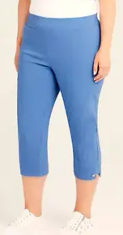 TS TAKING SHAPE plus sz S / 16 Bengaline Tab Hem Crop Pants stretch panelled NWT