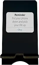 Funny Wooden Phone Stand - Put Your Phone Down And Pick Your Life Up - Black Cellphone Holder, Change Station For Smart Phones, E-Book, Tablets, Desktop Organizer, Home & Office Decorations - A09