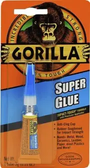 Gorilla Super Glue Gel, 3 Gram Tubes, Clear, (Pack of 6)