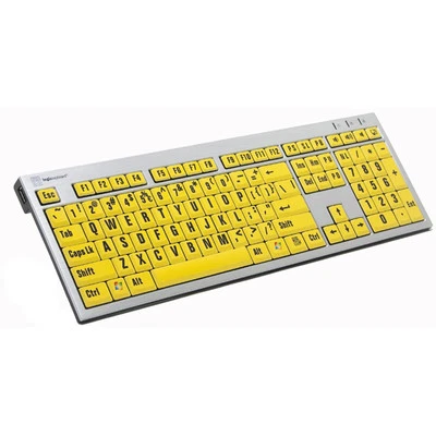 LargePrint Black on Yellow - PC Slimline Keyboard Model: LKB-LPRNTBY-AJPU