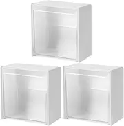 DECOMELODY Cotton Swab Holder Wall Storage Box 3 Pack Cotton Pad Dispenser Bathroom Wall Organiser