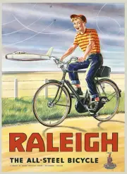 Raleigh All Steel Bicycle Bike Airplane Plane USA Vintage Poster Repro FREE S/H