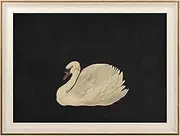 VIYYIEA Framed Wall Art for Living Room, Swan Art Canvas Prints, Vintage Home Decor, Animals Painting Picture, Bathroom Wall Decor Gifts for Friends or Family - 16L x 12W