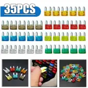 35Pcs Car Mini Micro Blade Fuse 5 7.5 10 15 20 25 30Amp Kit For Car Accessories