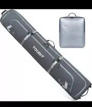 TOURIT Rolling Ski Bag and Ski Boot Bag Combo - Fully Padded Ski Bag with Wheels