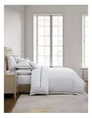 [Private Collection] Santiago Merrow Stitch Quilt Cover Set in Charcoal