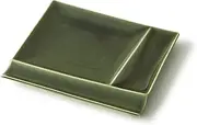 Mino Ware 59-014-226 Miyama Plate, Divider Plate, Palette Plate, M, 6.7 x 5.7 inches (17 x 14.5 cm), Isola, Oribe, Green, Made in Japan