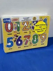 Melissa & Doug Disney Wooden Peg Puzzles Set Letters Numbers Shapes Colors New