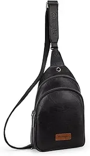 [Wrangler] Crossbody Sling Bags for Women Cross Body Fanny Pack Purse with Detachable Strap, B-Black, Fashion