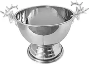 1Pcs Ice Bucket Deer Head Handles Sturdy Pedestal for Club Picnic Party Silver