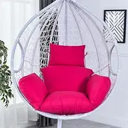 Outdoor Patio Hanging Chair Hammock Swing Egg Chair Stand Rattan Hanging Egg Chair Indoor/Outdoor Hanging Chair for Patio Bedroom(Rose Pink)