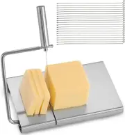 Stainless Steel Cheese Slicer，Replaceable Wire Cheese Slicer，With 20 Julienne S