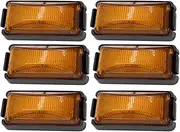 Accessories 6Pcs 6- Amber Side Clearance Lamp 10V-30V for Car for SUV for Van for Lorry for RV Bus Boat Trailer Truck Replace