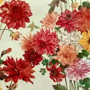 4 Paper Napkins for Decoupage / Parties - Dahlia cream