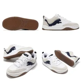 【PUMA】休閒鞋 Park Lifestyle SD 男鞋 女鞋 白 藍 皮革 絨布 板鞋 情侶鞋(395022-04)