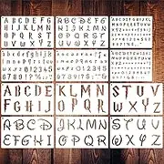 Doflyok 12 Pieces Magical Letter Stencils for Painting, Alphabet Drawing Templates Reusable Plastic Letter Stencils and Numbers Craft Stencils for Journal Scrapbook Art Projects, white
