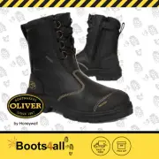 Oliver ATs 55380 Steel Toe Black ZIP Side 200mm High Work Boots