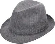 [Generic] Unisex Classic Mid Men 20s Hat with Band Casual Jazz Cap for Men Costume Accessories Big and Tall Hat