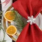 6pcs/pack Diamond-encrusted Christmas Napkin Buckles Napkin Holder Restaurant