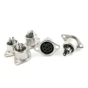 5 Pcs Panel Mounting Metal Shell 6P Female DIN Audio Circular Connector