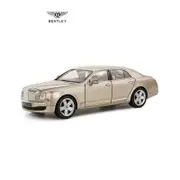 Licensed Champagne Die Cast Bently Mulsanne Model Car Kids Toy 1:18