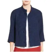Eileen Fisher Petie Rhythmic Woven Cotton Slub Jacket