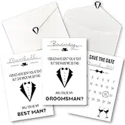 STOFINITY 10 Groomsmen Proposal Cards Set - 8 Will You Be My Groomsman Proposal Gifts for Wedding, 2 Best Man Proposal Gifts, Funny Asking Groomsman Card, Suit Up Groomsmen Gift Box Invitation Ideas