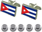[Select Gifts] Shirt Dress Studs Cuba Flag Cufflinks