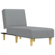 vidaXL Chaise Longue Recliner Lounge Chaise Sofa Adjustable Light Grey Fabric